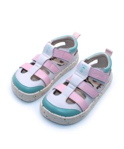sandalias respetuosas niñas blanca rosa y menta